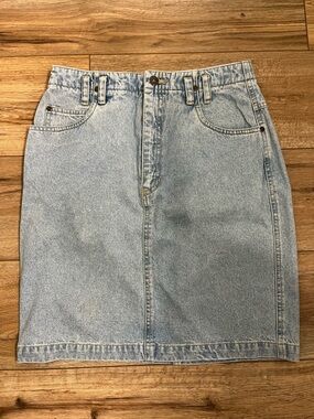Women's Vintage Light Blue Denim Pencil Skirt - Classic Tailored Style